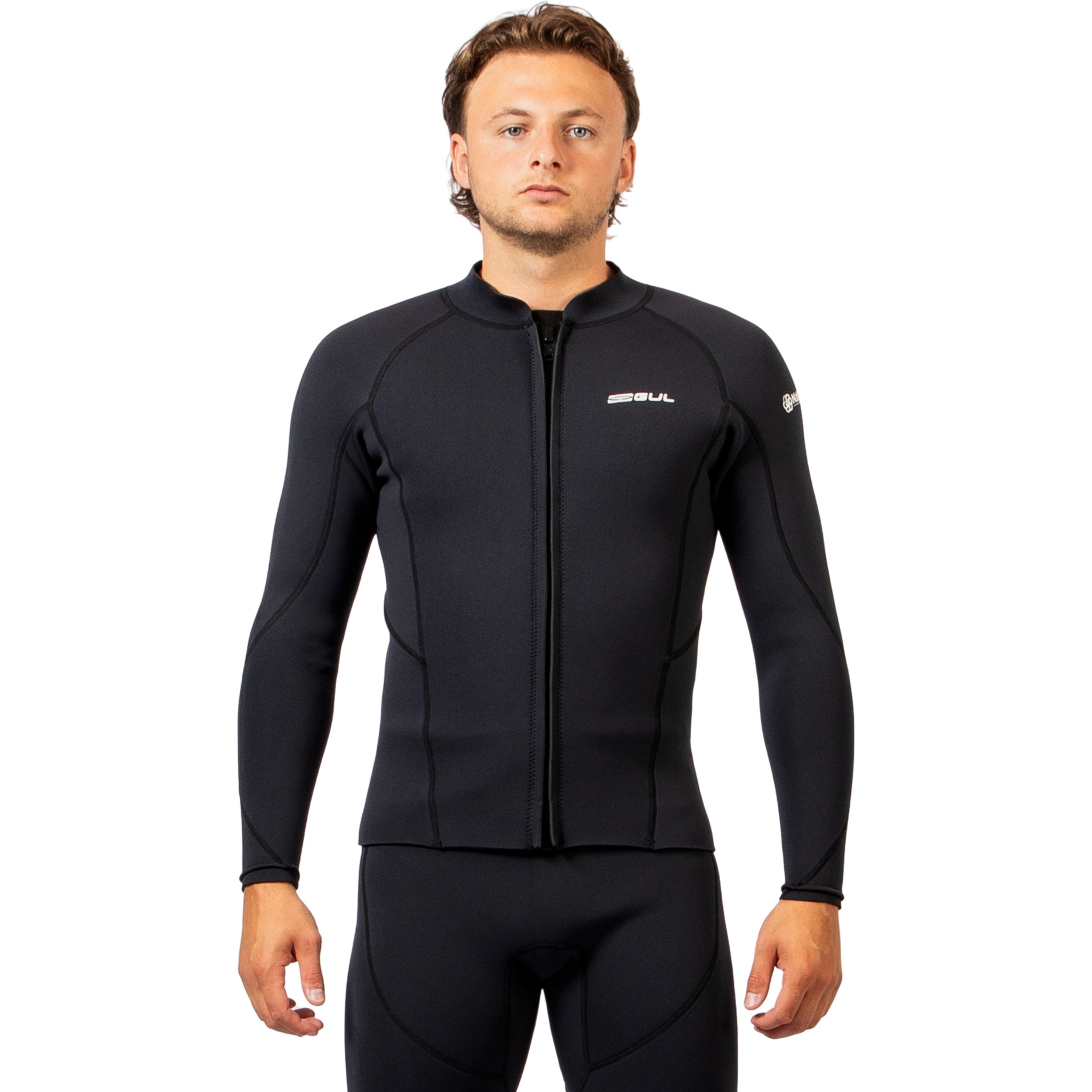2026 Gul Mens Response Natur 3mm Front Zip Jacket RE6304-BKBK - Black